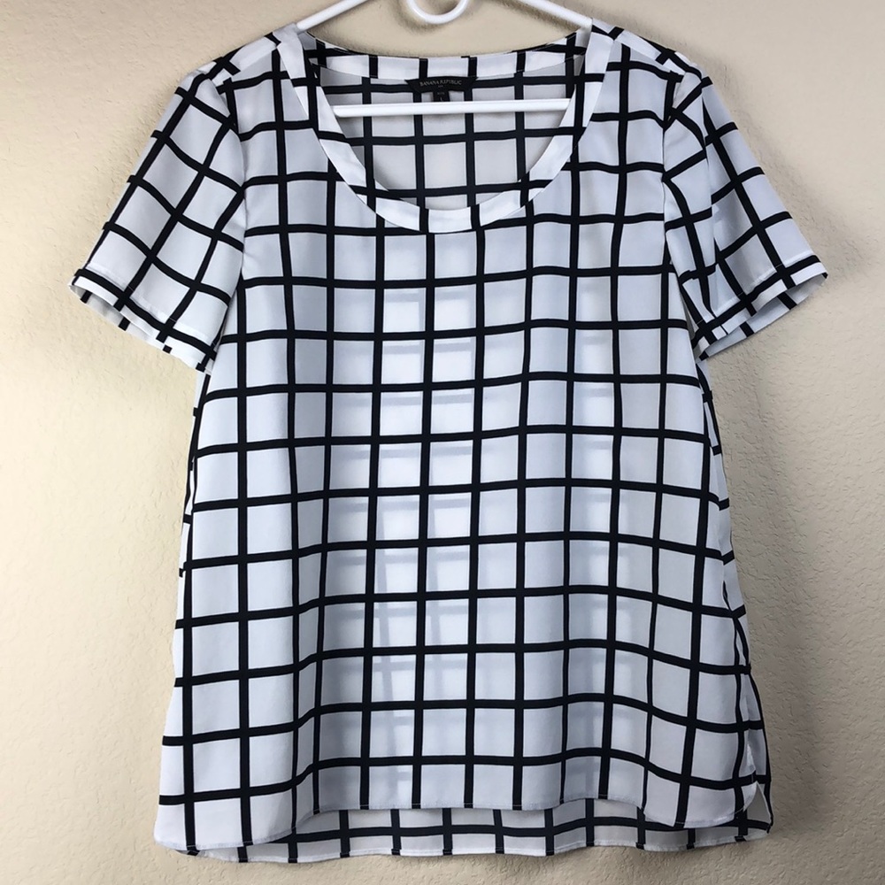 Black and White Banana Republic Blouse